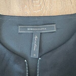 BCBG Elegant Black leather dress